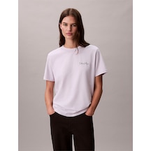Calvin Klein Kadın Classic Grafik T-shirt-12870 Beyaz