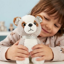 Peluş Köpek Oyuncak - 23 Cm Pullu Detaylı Uyku Ve Oyun Arkadaşı Gri