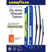 Ustaparçacı + Goodyear Renault Clio 4 2012-2019 Ön Arka Muz Silecek Takımı