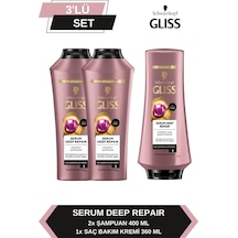 Gliss Serum Deep Repair Şampuan 2 x 400 ML + Saç Kremi 360 ML