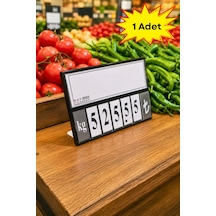 Fiyat Kasetlik Manav Kasap Şarküteri Etiketi Rakamlı Fiyatlık Ayaklı Büyük Boy 123x84 Mm Siyah