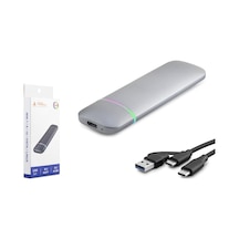 Hadron Hdx1772 M.2 Nvme/ngff Harici Ssd Kutusu Usb/type-c 10 Gbps Çift Arabirim Rgb - Gri