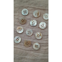 Doğal Trokas Hakiki İnci Midye Kabugu Düğme -9 Mm 14 Adet