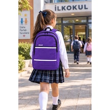 Mor Lüks İlkokul Okul Çantası Çocuk Öğrenci Sırt Çantası Günlük Okul Kullanımı İçin 45 X 30 X 15 Çok Renkli