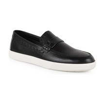 Lbr Erkek Loafer Siyah %100 Hakiki Antik Deri Beyaz Düz Kauçuk Taban Slip-on Günlük Rahat Casual Ayakkabı H1128
