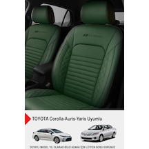 İstanbul Serisi Deri Oto Koltuk Kılıfı Toyota Corolla-auris-yaris Uyumlu Yeşil