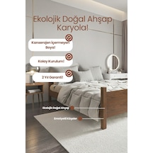 Renazzo Melodi Masif Ahşap Karyola Vernik 200x200 Vernik - 200 X 200