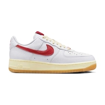 Nike Air Force 1 '07 Leather White Hakiki Deri Unisex Sneaker Ayakkabı Beyaz Kırmızı Swoosh