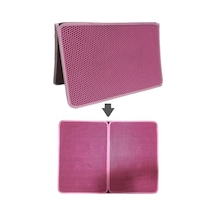 Tineke Büyük Boy Elekli Kedi Tuvalet Önü Paspası Katlanabilir 82 X 60 Cm Pembe 2li