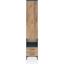 Arges Dolap 3 Raflı 2 Çekmeceli Tek Askılı 44x30x221 Antrasit-çam Antrasit