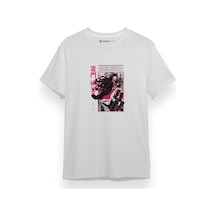 Demon Slayer Anime Nezuko Poster Beyaz Kısa Kol Erkek Tshirt 001