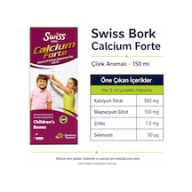 Swiss Bork Calcium Forte Çilek Aromalı Sıvı Takviye 150 Ml