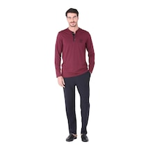 D's Damat 221001 Uzun Kol Pijama Takımı Bordo