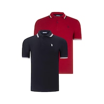 İkili Set T8594 Dewberry Erkek T-shırt-siyah-bordo