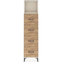 Arges Dolap Tek Raflı 4 Çekmeceli 44x30x182 Aytaşı-çam Aytaşı