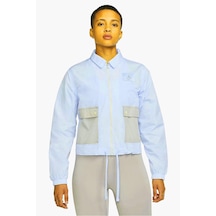Jordan Flight Woven Blue Jacket Loose Fit Bol Kesim Kısa Kadın Ceket Mavi Mavi