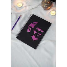 Mustafa Kemal Atatürk Siyah Ahşap Kapaklı Defter - A5 Spiralli Çizgisiz Defter