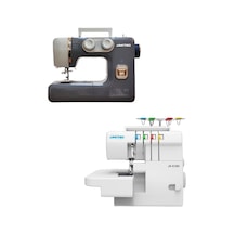 Jaktec A320 Dikiş Makinesi Ve E360 4 İplik Overlok Makinesi/ev Tipi 2'li Makine Seti