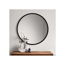 Tr 70x70 Yuvarlak Çerçeveli Dekor Aynası/banyo Aynası/dekoratif Makyaj Aynası Siyah 70 X 70 Diğer