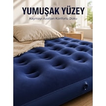 Mey İthalat Dış Mekan Şişme Yatak Çift Kişilik Flokeli Yüzey Konforlu Kullanım Çok Renkli