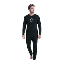 Pierre Cardin 6155 Erkek Uzun Kollu Bisiklet Yaka Pijama Takımı -siyah