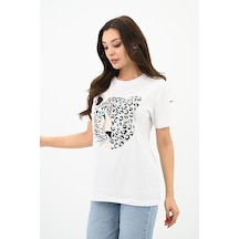 Kadın Leopar Baskılı T-shirt 1731-24 001