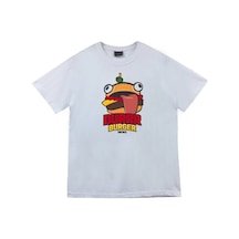 Stoned&Fame Fortnite Durr Burger Baskılı T-shirt Beyaz