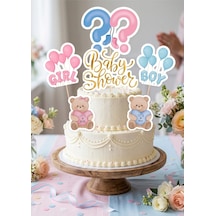 24 Parça 6 Kişilik Baby Shower Parti Ve Pasta Süsleri Seti