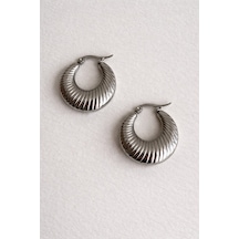 Çelik Silver Vintage Bold Model Aimee Küpe -kararma Yapmaz- Gümüş