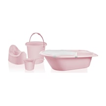 5'li Banyo Tuvalet Seti Pembe 3 Adet