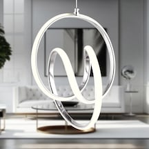 Ruby Krom 3 Renkli 48 Watt Kristal Ledli Modern Oturma Odası Salon Sarkıt Avize Diğer