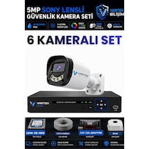 6 Kameralı Full Hd Güvenlik Kamera Seti 1000 Gb Hdd 5mp Gece Renkli Görüşlü - Sabit Ip Gerektirmez