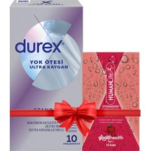 Durex Yok Ötesi Ultra Kaygan Prezervatif 10'lu + Humanlife 5 Gr X 10 Çilek Aromalı Jel Lubricant