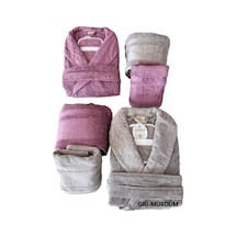 Sarra Bamboo Aile Bornoz Seti L-m Beden Mürdüm - Bej - 936813831 Mürdüm - Bej - 936813831 Mürdüm - Bej