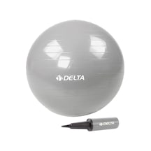 Delta 65 Cm Silver Deluxe Pilates Topu Ve Çift Yönlü Pompa Seti-gümüş