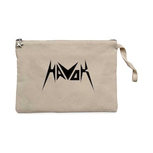 Havok Logo Krem Clutch Astarlı Cüzdan / El Çantası