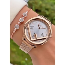 Freelook Mrd11458 Rose Gold Çelik Kordon Kadın Kol Saati Bileklik Hediyeli