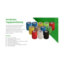 Octacare Kendinden Yapışkanlı Bandaj Koban Bandaj 7,5 Cm X 4,5 M Mavi Renk 1 Adet