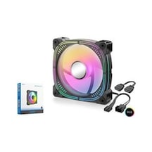 Nodar Nd2656 Kasa Fanı 3.nesil İç Ve Dış Parıltı Argb 12cm Siyah Diğer
