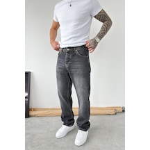 Füme Ters Dikiş Detay Baggy Pantolon