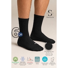 Socketta Erkek Spor Dikişsiz Havlu Taban 6'lı Premium Tenis Soket Çorap Siyah