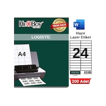 Herboy Hb-1224 105 X 23 Mm A4 Laser Etiket 200 Adet