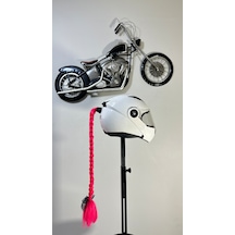 Motor & Motosiklet Neon Pembe Örgü Saç Kask Dış Aksesuar Diğer