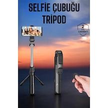 Tripod Kablosuz Bluetooth Bağlantılı Selfie Çubuğu 360 Drnds - 21 Derece Dönebilen