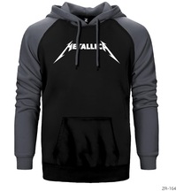 Metallica Classic Logo Gri Reglan Kol Kapşonlu Sweatshirt Gri