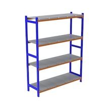 4 Katlı Depo Rafı - 300-350 Kg Taşıma Kapasiteli Hafif Rack Raf 50x180x250 Cm Galvaniz