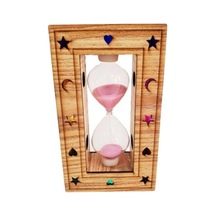 Dekoratif Ahşap Işıklı Kum Saati 17.5x10 Cm Ev Ofis