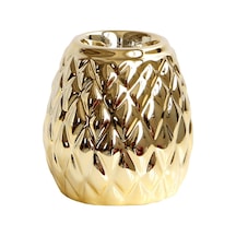 Suntek Seramik Mumluk Ananas Şekilli Mumluk Süs Altın S