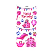 Sticker Kabartmalı Stiker Defter Planlayıcı Etiket Lrk001 -17x9 Cm- Doğum Günü Şato