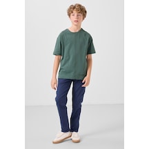 Tommy Life Lacivert Standart Fit Dokuma Hafif Esnek Chino Erkek Çocuk Pantolon - 11272 Lacivert